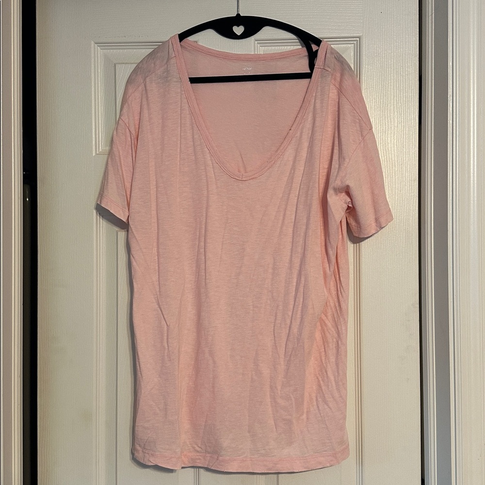 Light Pink V-Neck T-Shirt